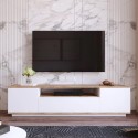 TV bord i moderne design til stuen 3 døre hvid og træ 180cm Nirrat Udsalg