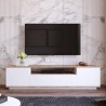 TV bord i moderne design til stuen 3 døre hvid og træ 180cm Nirrat Udsalg