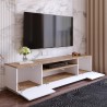 TV bord i moderne design til stuen 3 døre hvid og træ 180cm Nirrat Tilbud