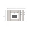 Moderne vægsektion med reolsystem og tv-møbel i træ Infinity 36 Tilbud