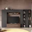 Moderne vægsektion med reolsystem og tv-møbel i træ Infinity 36 Kampagne