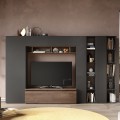Moderne vægsektion med reolsystem og tv-møbel i træ Infinity 36 Kampagne