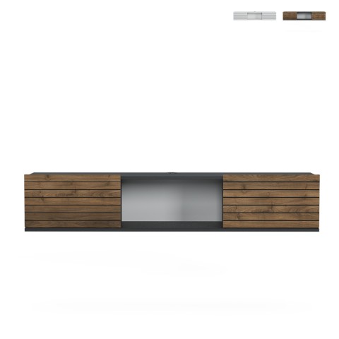Væghængt tv-bord i moderne minimalistisk stil hvid eller sort træ Elano Kampagne