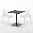 Kiwi helt sort café sæt: 2 Gruvyer farvet stole, 70cm kvadratisk bord 