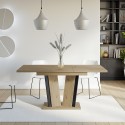 Bord med udtræk til stue køkken 120-160x80cm sort egetræ Doha 2 På Tilbud