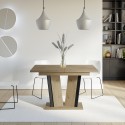 Bord med udtræk til stue køkken 120-160x80cm sort egetræ Doha 2 Udsalg