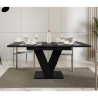 Spisebord med udtræk 120-160x80 moderne sort design med marmor effekt Masiv Royal På Tilbud
