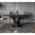Spisebord med udtræk 120-160x80 moderne sort design med marmor effekt Masiv Royal Rabatter