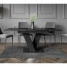 Spisebord med udtræk 120-160x80 moderne sort design med marmor effekt Masiv Royal Rabatter