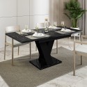 Spisebord med udtræk 120-160x80 moderne sort design med marmor effekt Masiv Royal Udvalg