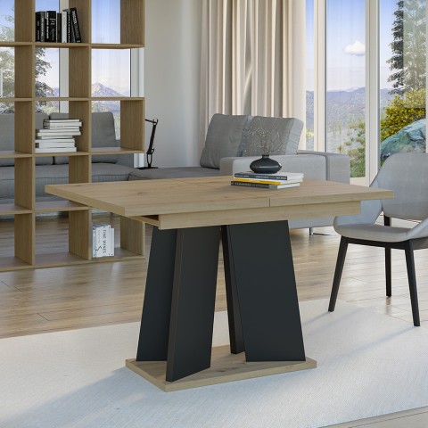 Bord med udtræk i moderne design til køkken og stue 20-160x90 sort egetræ Mufo Kampagne