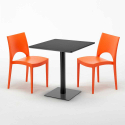 Kiwi helt sort café sæt: 2 Paris farvet stole, 70cm kvadratisk bord Omkostninger