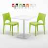 Meringue helt hvidt café sæt: 2 Paris farvet stole, 70cm kvadratisk bord Kampagne
