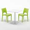 Meringue helt hvidt café sæt: 2 Paris farvet stole, 70cm kvadratisk bord Model