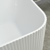 Rektangulært fritstående badekar med hvid rillet design 170x75cm Lemno Udsalg