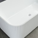 Rektangulært fritstående badekar med hvid rillet design 170x75cm Lemno Rabatter