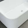Rektangulært fritstående badekar med hvid rillet design 170x75cm Lemno Rabatter