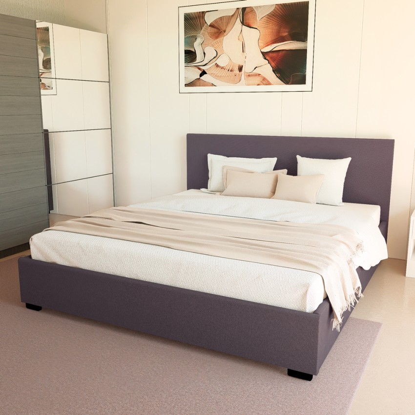 Basel King 3/4 seng 160x190 cm stofbetrukket med lameller og opbevaring Kampagne Basel King 3/4 seng 160x190 cm stofbetrukket med lameller og opbevaring Kampagne