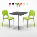 Rum Raisin sort cafebord sæt: 2 Paris farvet stole og 70cm kvadratisk bord Udvalg