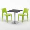 Rum Raisin sort cafebord sæt: 2 Paris farvet stole og 70cm kvadratisk bord Køb
