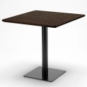 Burke cafebord sæt: 4 industrielt farvet stole og 90x90 cm træ bord 