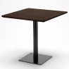 Burke cafebord sæt: 4 industrielt farvet stole og 90x90 cm træ bord 