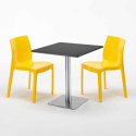 Rum Raisin sort cafebord sæt: 2 Ice farvet stole og 70cm kvadratisk bord 