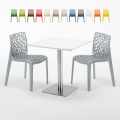 Strawberry hvid cafebord sæt: 2 Gruvyer farvet stole og 70cm kvadratisk bord Kampagne
