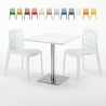 Strawberry hvid cafebord sæt: 2 Gruvyer farvet stole og 70cm kvadratisk bord Tilbud