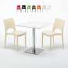 Strawberry hvid cafebord sæt: 2 Paris farvet stole og 70cm kvadratisk bord På Tilbud