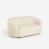 Sofa med 2 siddepladser i hvid bouclé teddy stof Connie På Tilbud