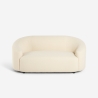Sofa med 2 siddepladser i hvid bouclé teddy stof Connie Tilbud
