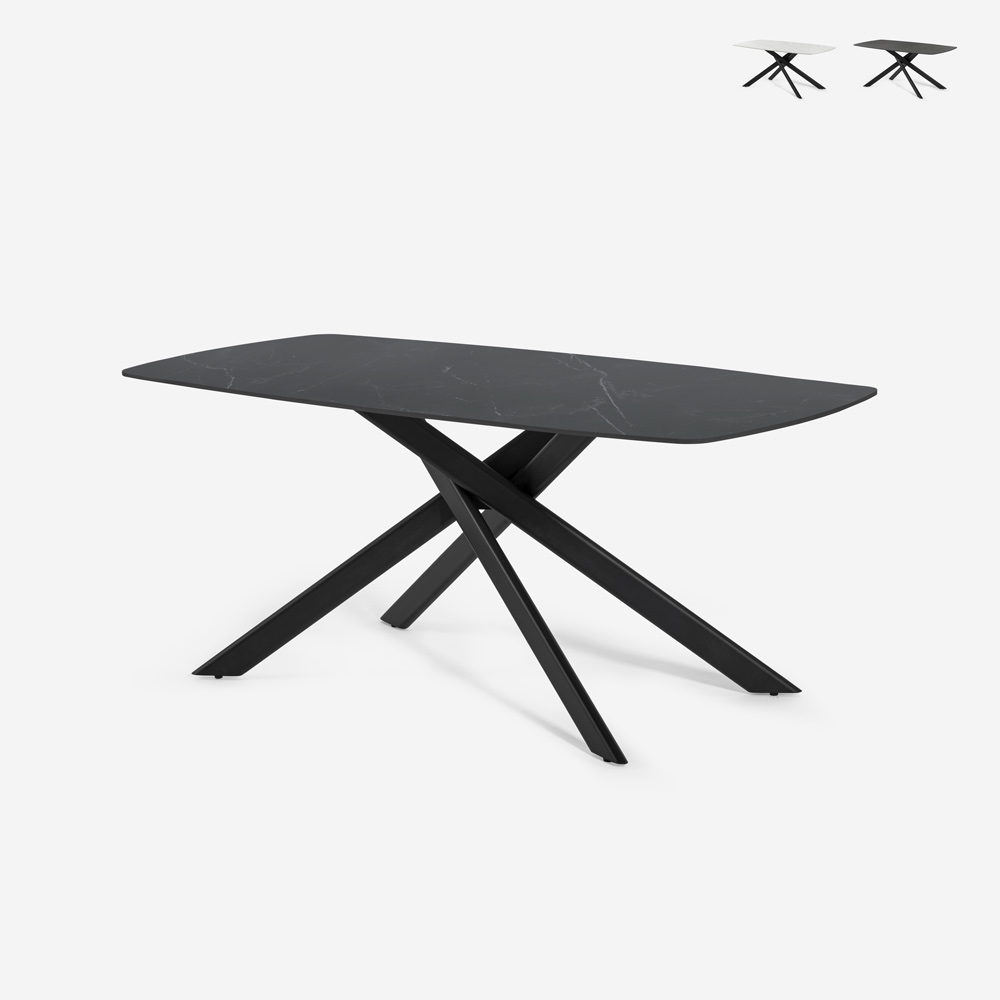 Spisebord i moderne design 180x90cm marmoreffekt Tijuana Kampagne
