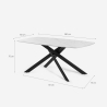 Spisebord i moderne design 180x90cm marmoreffekt Tijuana Pris