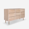Kommode og skænk i træ med 9 skuffer 120x40x72cm til stuen Vudan På Tilbud