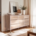 Kommode og skænk i træ med 9 skuffer 120x40x72cm til stuen Vudan Kampagne
