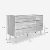 Kommode og skænk i træ med 9 skuffer 120x40x72cm til stuen Vudan Mængderabat