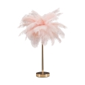 Bordlampe med fjerlampeskærm og 2 lyspunkter Palm S Model