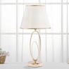 Elegant bordlampe med gylden base og beige skærm Flush S På Tilbud