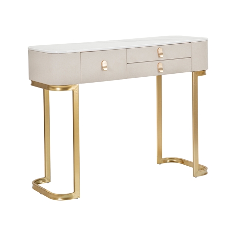 Indgangskonsol med 3 skuffer og guldbenede 100x40cm Glamour Kampagne