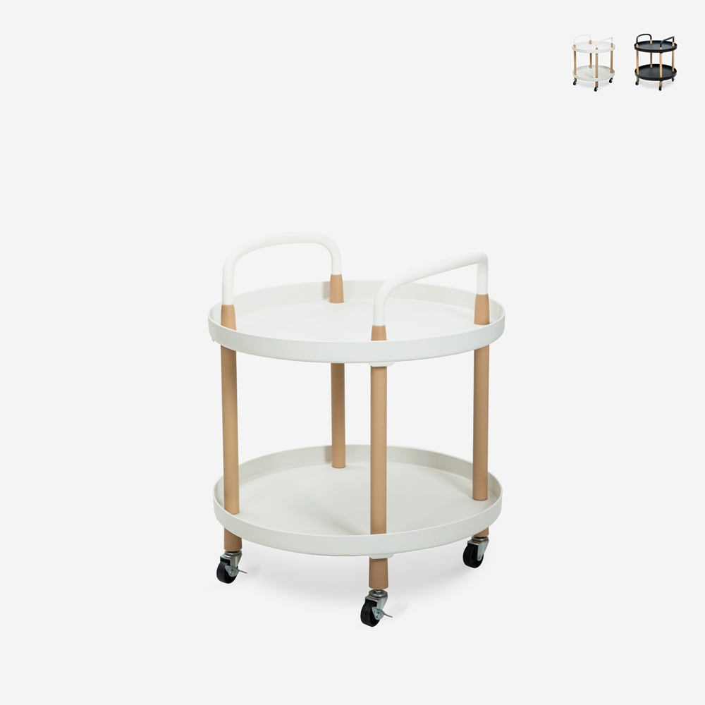 Rundt rullebord i nordisk design med hjul Biky Udsalg Rundt rullebord i nordisk design med hjul Biky Udsalg