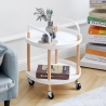 Rundt rullebord i nordisk design med hjul Biky Rabatter