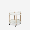 Rundt rullebord i nordisk design med hjul Biky Udvalg