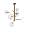 Loftlampe med 6 lys i metal og glas Andromeda Kampagne