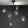 Loftlampe med 6 lys i metal og glas Andromeda Tilbud