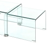 Sæt med 2 sofaborde i gennemsigtigt glas buet design San Udsalg