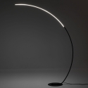 Sort mat aluminiums buegulvlampe med LED, h175 cm, Nampa På Tilbud
