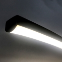Sort mat aluminiums buegulvlampe med LED, h175 cm, Nampa Udsalg