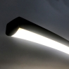 Sort mat aluminiums buegulvlampe med LED, h175 cm, Nampa Udsalg