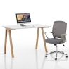 Kontorbord hvid og egetræ skandinavisk stil 120x76x60cm Milton På Tilbud